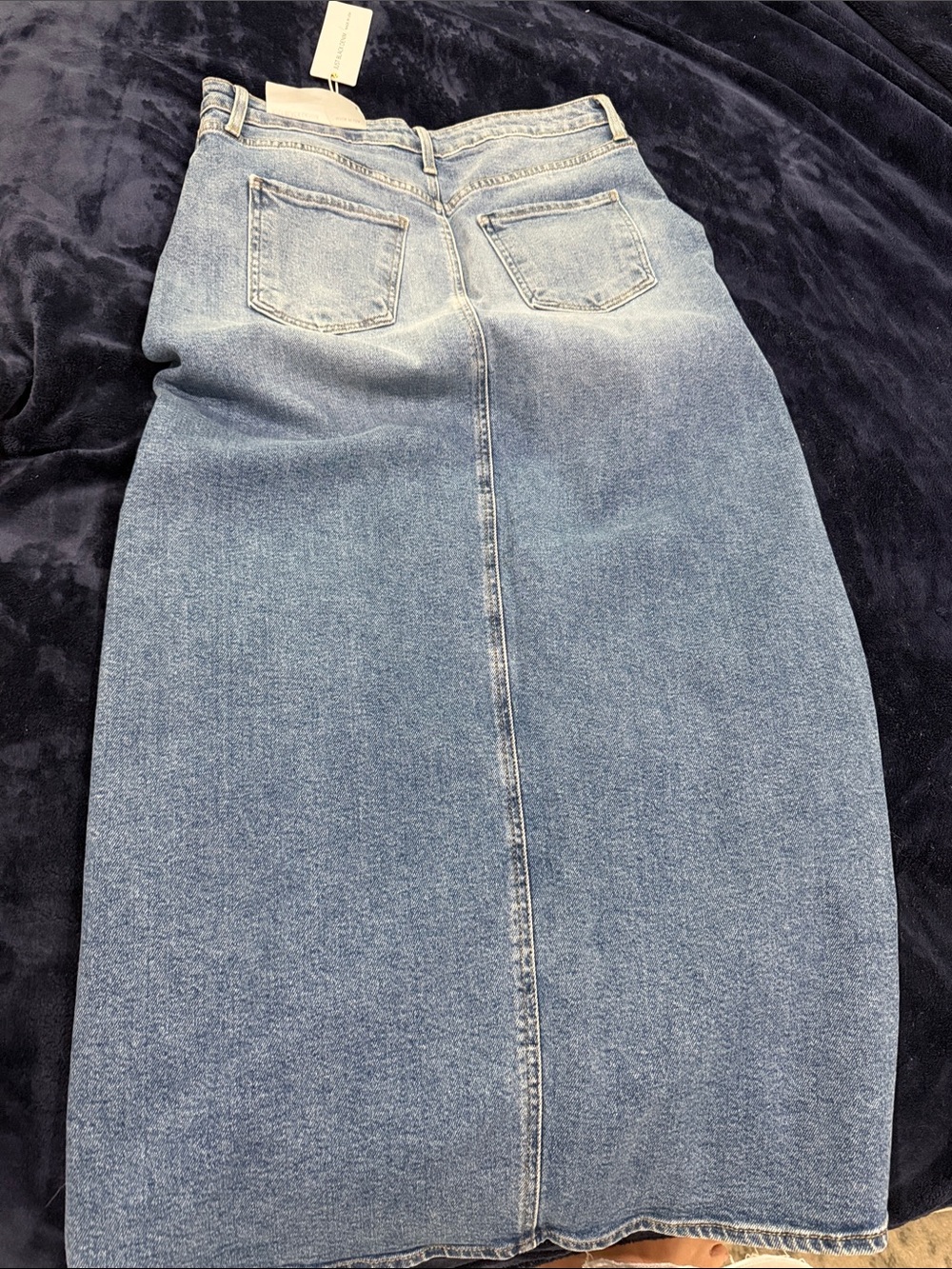 Just Black Classic Denim Midi Skirt in Medium Blue - Picture 9 of 11